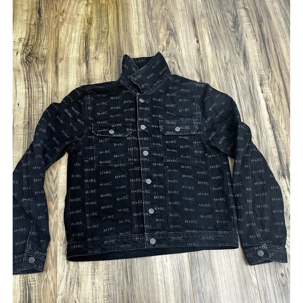 M+RC Noir Men's Jean‎ Jacket Button Up 100% Cotton Black Size Medium